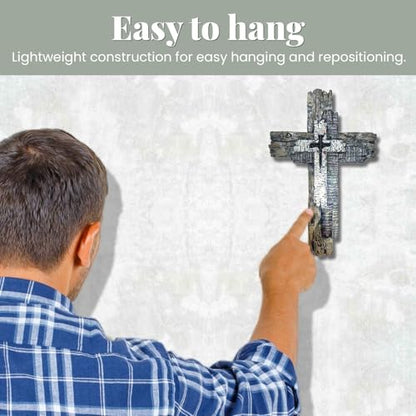 Taprion Modern Rustic Wall Cross Christian Cross Wall Decor