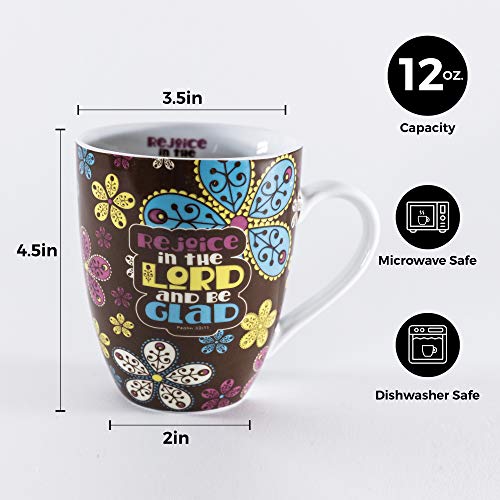 Divinity Boutique 22184 Boxed Mugs, Paisley Flowers, 12 ounce - color: Paisley Flowers