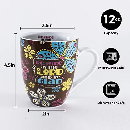 Divinity Boutique 22184 Boxed Mugs, Paisley Flowers, 12 ounce - color: Paisley Flowers