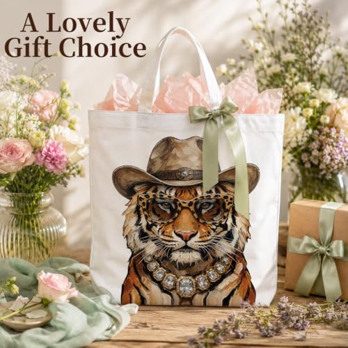 Western Cowgirl Canvas Tote Bag Cowgirl Gifts - color: Western Cowboy Theme 11