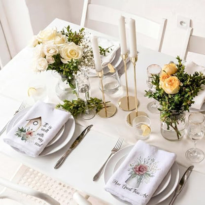 Hahafelt 6 Pcs Christian Gifts Bulk Floral Church Hymn Tea Towels - style: Floral
