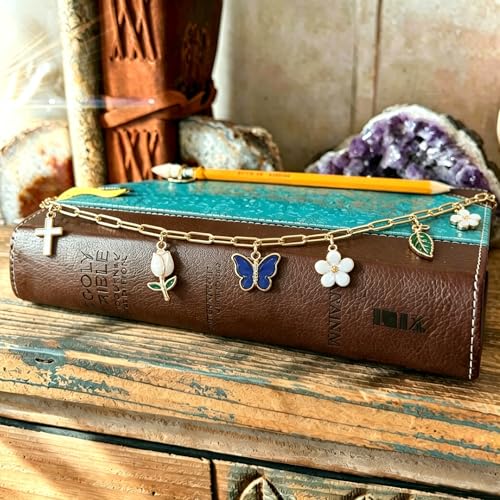 Bible Charm Chain,Scripture Bookmark Accessories for Bible Study (Style D) - style: Style D