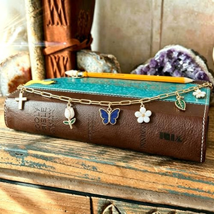 Bible Charm Chain,Scripture Bookmark Accessories for Bible Study (Style D) - style: Style D
