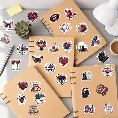 100 Pcs Dark Romance Stickers Gothic Bookish Decals - style: Dark Romance