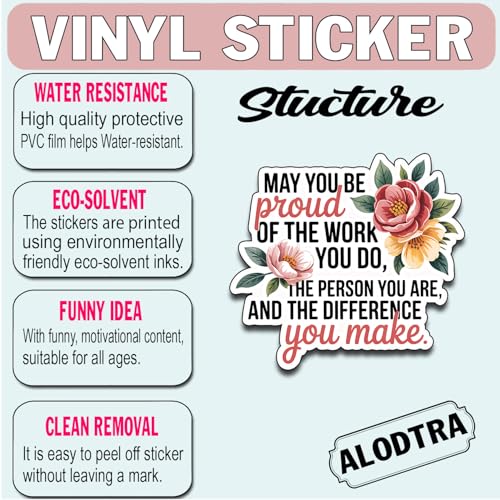 (3Pcs) May You Be Proud of the Work You Do the Person You are and the Difference You Make Sticker Inspirational Sayings Motivational Vinyl Decals for Tumbler Laptop Water Bottles Books Phone - color: May Be You Pround