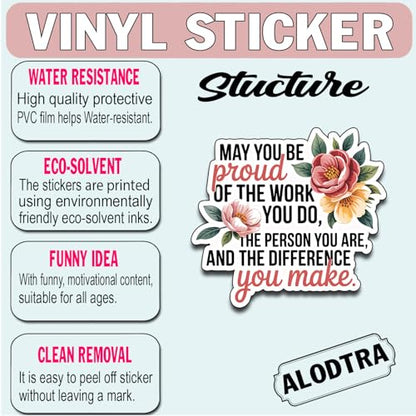 (3Pcs) May You Be Proud of the Work You Do the Person You are and the Difference You Make Sticker Inspirational Sayings Motivational Vinyl Decals for Tumbler Laptop Water Bottles Books Phone - color: May Be You Pround