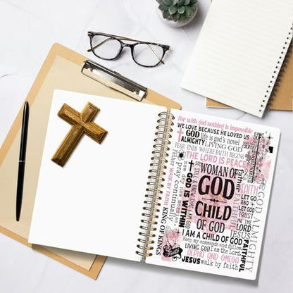 Pink Christian Notebook, Child of God Christian Journal for Women - color: God
