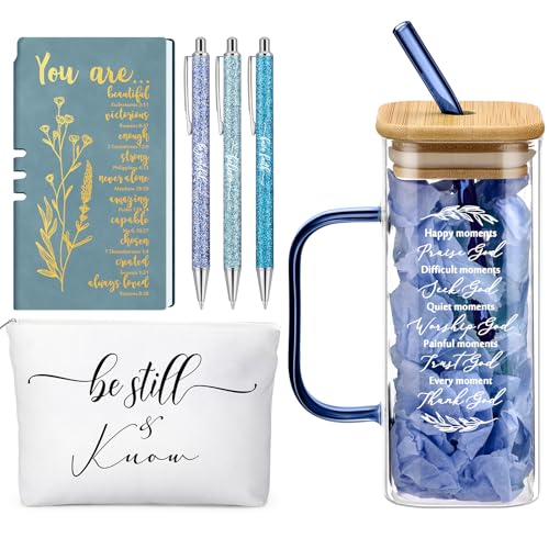 Skylety 6 Pcs Christian Gifts Set for Women Bible Study Supplies, Blue - color: Blue