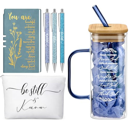 Skylety 6 Pcs Christian Gifts Set for Women Bible Study Supplies, Blue - color: Blue