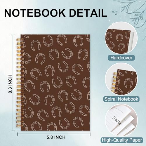 Western Horseshoe Spiral Notebook 5.5x8.3 - color: White Western Horseshoe