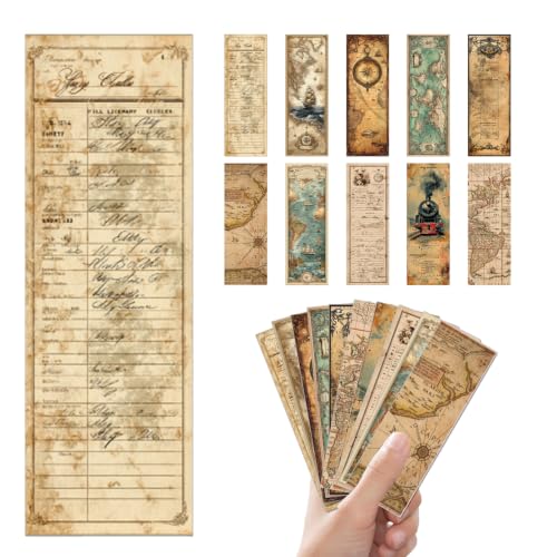 100 Pcs Vintage Map Bookmarks Bulk, Geography Map Paper Bookmarks for Men Women, Old World Bookmark Set for Book Lovers Students History Lovers Travel Gift - color: Vintage Map B