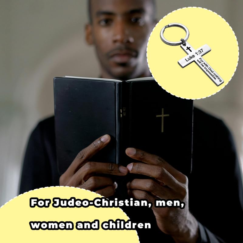 YALLNASL Christian Christmas Birthday Gifts for Daughter Son Inspirational Gifts for Women Men Christian Cross Keychains - color: Joshua 1:9