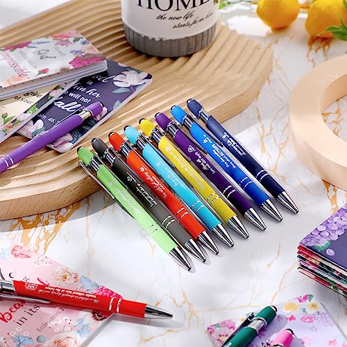 Faccito 48 Pcs Christian Bible Verse Notebooks with Pens Inspirational Notepads Scripture Ballpoint Pens Religious Easter Gifts Bulk for Women Church Gifts Basket Stuffers Supplies(Floral Style)