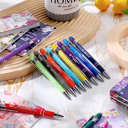 Faccito 48 Pcs Christian Bible Verse Notebooks with Pens Inspirational Notepads Scripture Ballpoint Pens Religious Easter Gifts Bulk for Women Church Gifts Basket Stuffers Supplies(Floral Style)