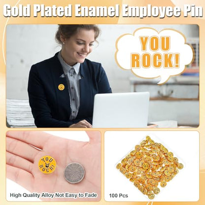 Ceenna 50 Pcs Employee of the Month Star Lapel Pins, You Rock - style: You Rock