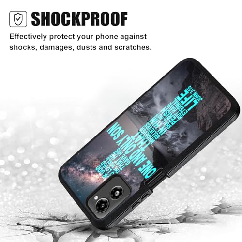 for Moto G Power 5G 2024 Case, Military Grade Heavy Duty 3-Layer Shockproof Full-Body Protective Cover for Motorola Moto G Power 5G 2024, Christian Cross Bible Verse Quote John 3:16 - color: Christian Cross Bible Verse Quote John 3:16