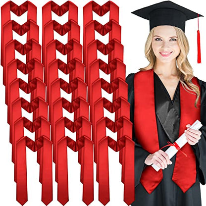 Geyoga 24 Pcs Graduation Stole Bulk Sublimation Blank 70 in - color: Red