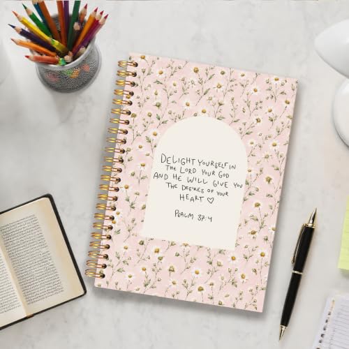 Pink Daisy Floral Christian Notebook for Women 5.5x8.3 - color: Daisy Floral