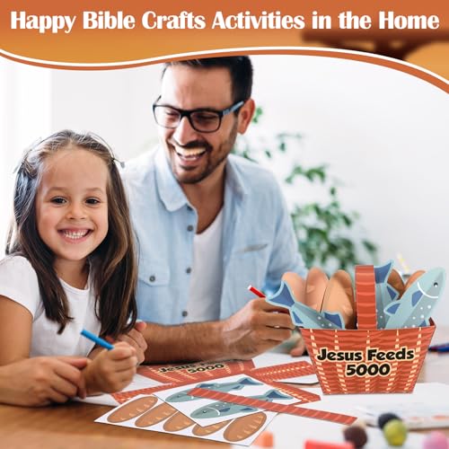 Motipuns 24 Set Jesus Feeds 5000 Craft Kit for Sunday School VBS Gifts - style: Jesus Feeds 5000