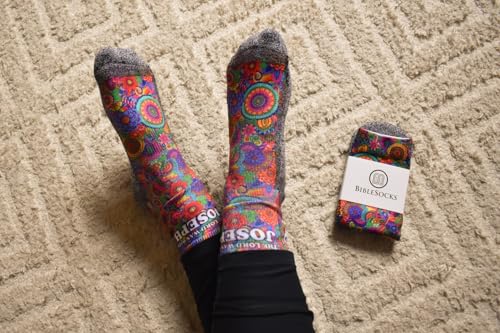 Bible Verse Socks for Men, Christian Scripture Crew Socks, Faith Gift - color: Josephs