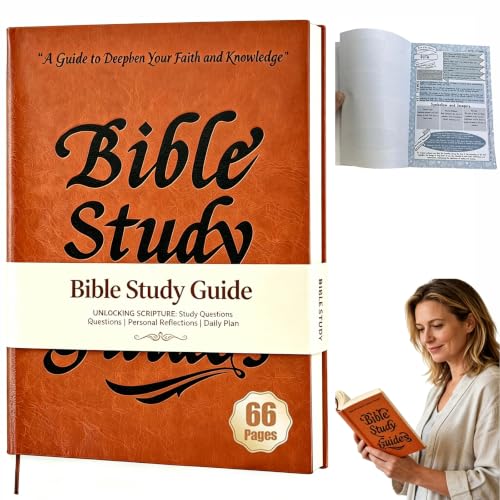 Bible Study Guides 66 Pages The Bible in a Year a 52-Week Study PU Leather - color: B