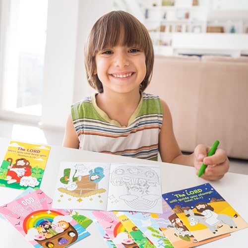 ANGOLIO 24 PCS Christian Religious Coloring Books for Kids Bulk, 6 Styles