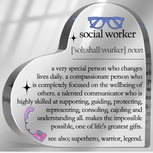 Social Worker Gifts for Women Men, Social Worker School Thank You Gifts, Birthday Appreciation Graduation Gifts for Social Worker, Desk Decorative Sign for Home Office - style: Social Worker