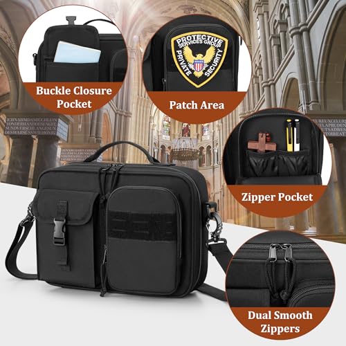 Damero Bible Cover for Men, Bible Carrying Case with Multiple Pockets,Black