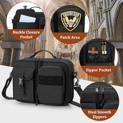 Damero Bible Cover for Men, Bible Carrying Case with Multiple Pockets,Black