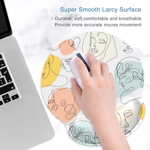 ITNRSIIET Ergonomic Mouse Pad with Wrist Support Wrist Rest Smooth Surface Non-Slip Rubber Base Comfortable Office Supplies Pain Relief, 9.8 x 9.1 inches, Guise - color: Guise