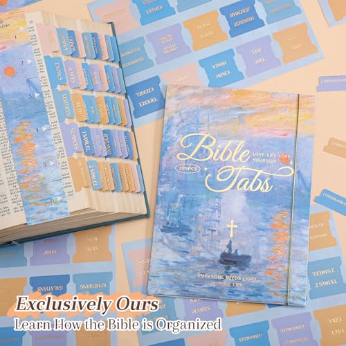 Bible Tabs, Impression Sunrise Theme, 66 Gold Foil + 39 Blank Labels - style: Gold Foil Sunrise
