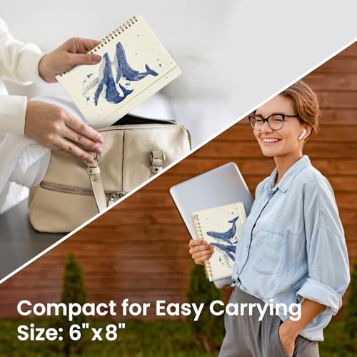 Taja Lined Spiral Journal for Women, A5 Cute Hardcover Notebook for Work - color: Z-Ocean Whales