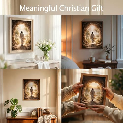 YYDESN He Is Risen Easter Wall Art Decor, Christian Resurrection Artwork, Empty Tomb Jesus Print, Religious Home Decoration, Faith Gift unframed (11x14) - size: 11x14