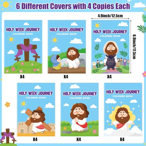 Bulk Easter Coloring Books,24Pcs Holy Week Journey Drawing Booklet for Kids - style: Easter Religious