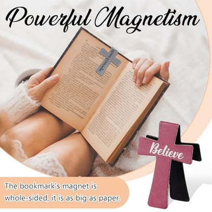 Resurhang 48 Pcs Magnetic Bookmark Cross Bible Verse Marker, Morandi - style: Morandi