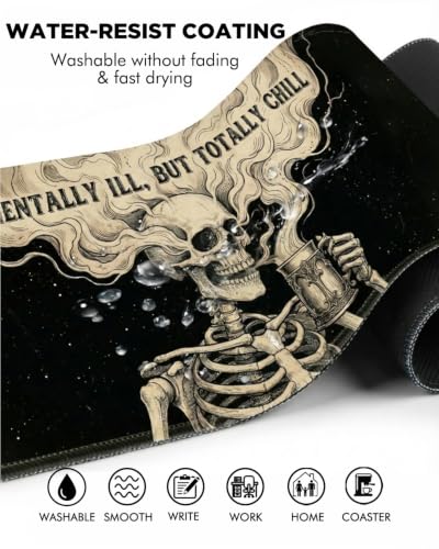 Mouse Pad, Desk Mat, 31.5x11.8in Large Mousepad, Skeleton - color: Skeleton