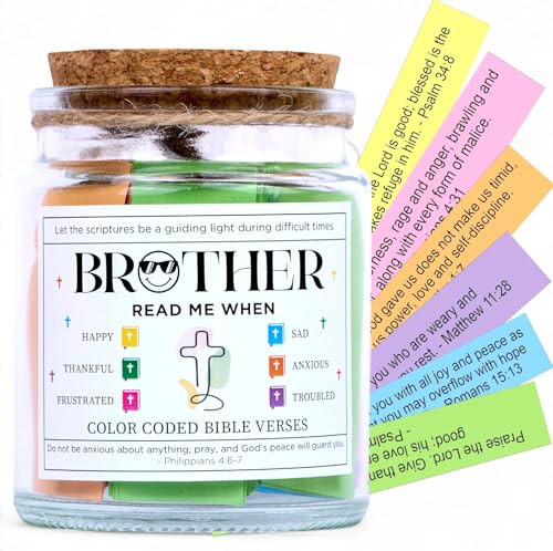 Bible Verse Jar for Brother – 92 Strength Scriptures - color: Bible For Brother