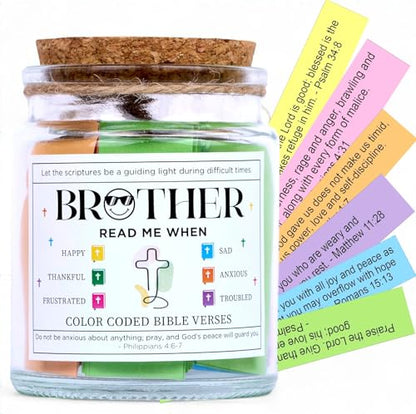 Bible Verse Jar for Brother – 92 Strength Scriptures - color: Bible For Brother