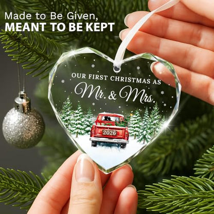 Wedding Gifts for Couples 2026, First Christmas Married Ornament 2026 - color: 1st Mr & Mrs 2