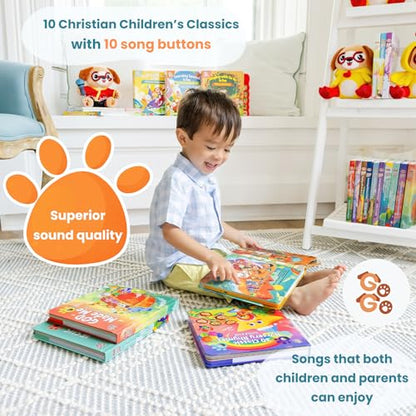 GO GO Jesus Loves Me Sound Book, 10 Christian Songs, USB-C Rechargeable, Musical Learning Toy for Toddlers 1-3 - color: Jesus Loves Me