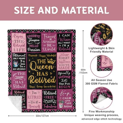 Lcobion Retirement Gift for Woman, Retirement Blanket 50" X 60" - color: Retirement Gifts, size: 60"*50"