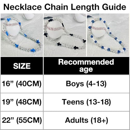 Baseball Bead Cross Necklace for Boys Kids, Elastic Rhinestone Bling Necklace Drip Gifts for Teens Players - color: Black Cross/Yellow/White
