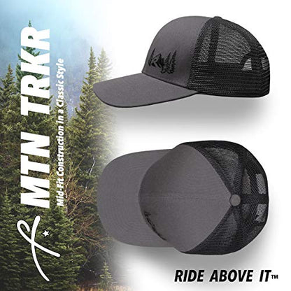 Grace Folly Trucker Hat for Men or Women- Many Cool Designs - color: Mountain- Gray