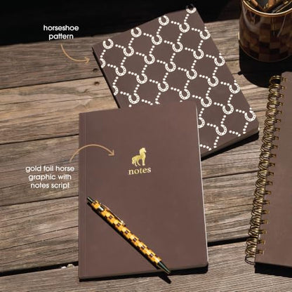 Pearhead Horse Journal Set of 2, Brown Softcover Lined Notebooks - color: Brown Horses Composition Notebooks, 2-Pack