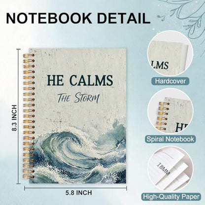 Ocean Christian Spiral Notebook 5.5x8.3 - color: White Ocean Christian