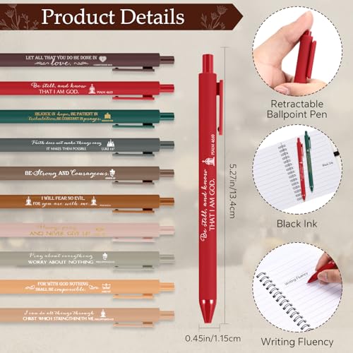 Kosiz 20 Sets Christian Gift Bible Spiral Notebook with Pens, Bright Color - color: Bright Color