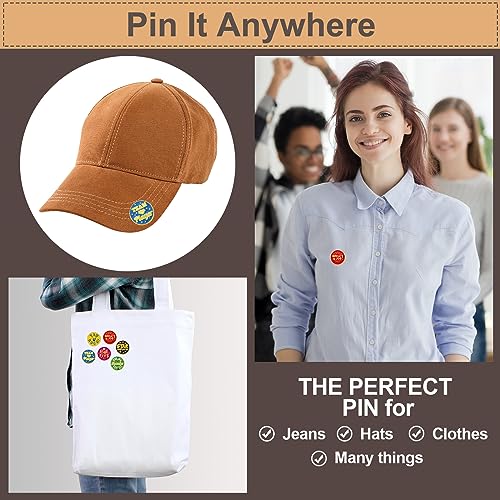 Lyrow 96 Pcs Recognition Pins Bulk Employee Appreciation Lapel Pins 3/4 Inch Recognition Enamel Cheer Gifts for Staff Team Employees Coworkers Caregiver Good Job Gift