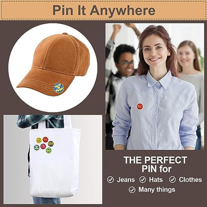 Lyrow 96 Pcs Recognition Pins Bulk Employee Appreciation Lapel Pins 3/4 Inch Recognition Enamel Cheer Gifts for Staff Team Employees Coworkers Caregiver Good Job Gift