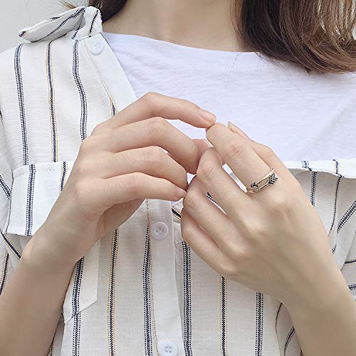 925 Sterling Silver Celtic Knot Open Adjustable Ring for Women Size 4-7 - color: Vintage Arrow
