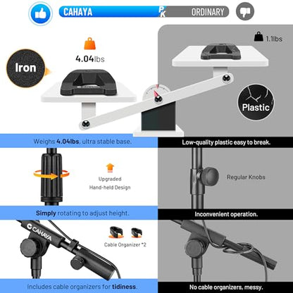 CAHAYA Mic Stand Desk Adjustable Metal Boom Arm Desktop Microphone Mount